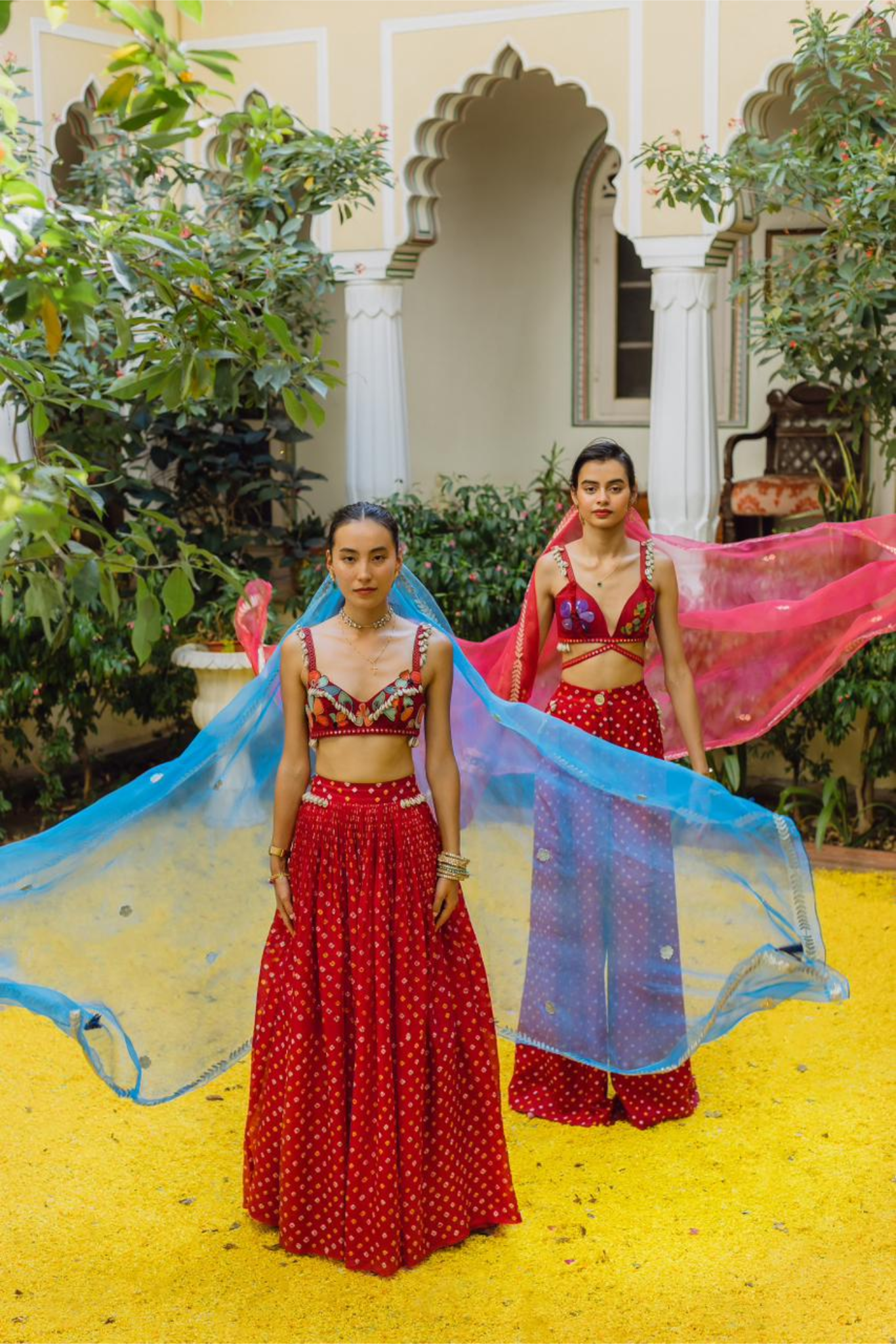 SEASHELLS IN A MEADOW LEHENGA SET