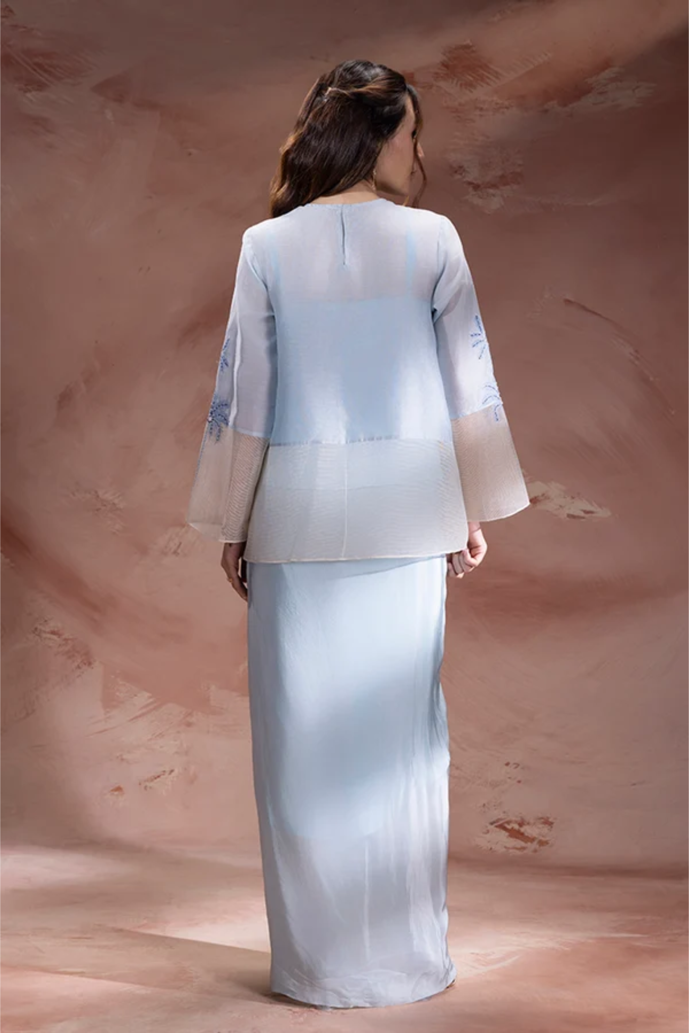Alisa Embroidered Drape Skirt Set