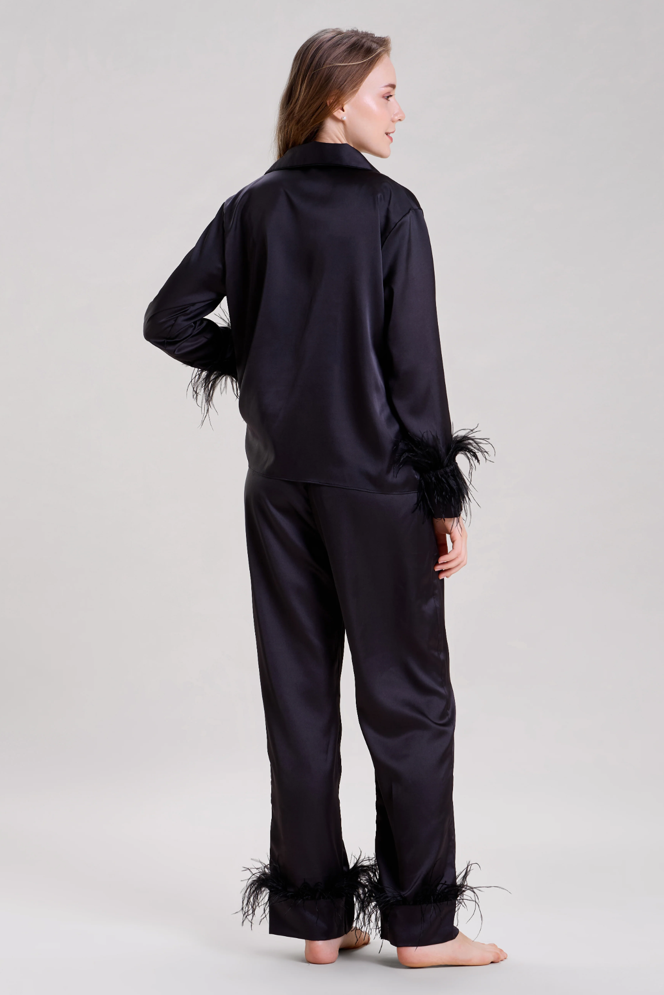 Midnight Black Feather Nightsuit