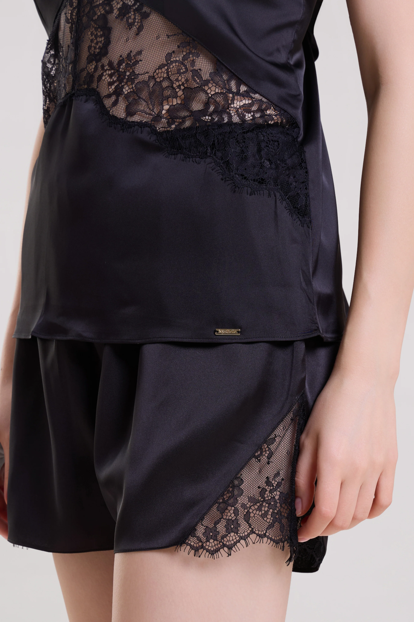 Black Lace Cami Top & Shorts Set