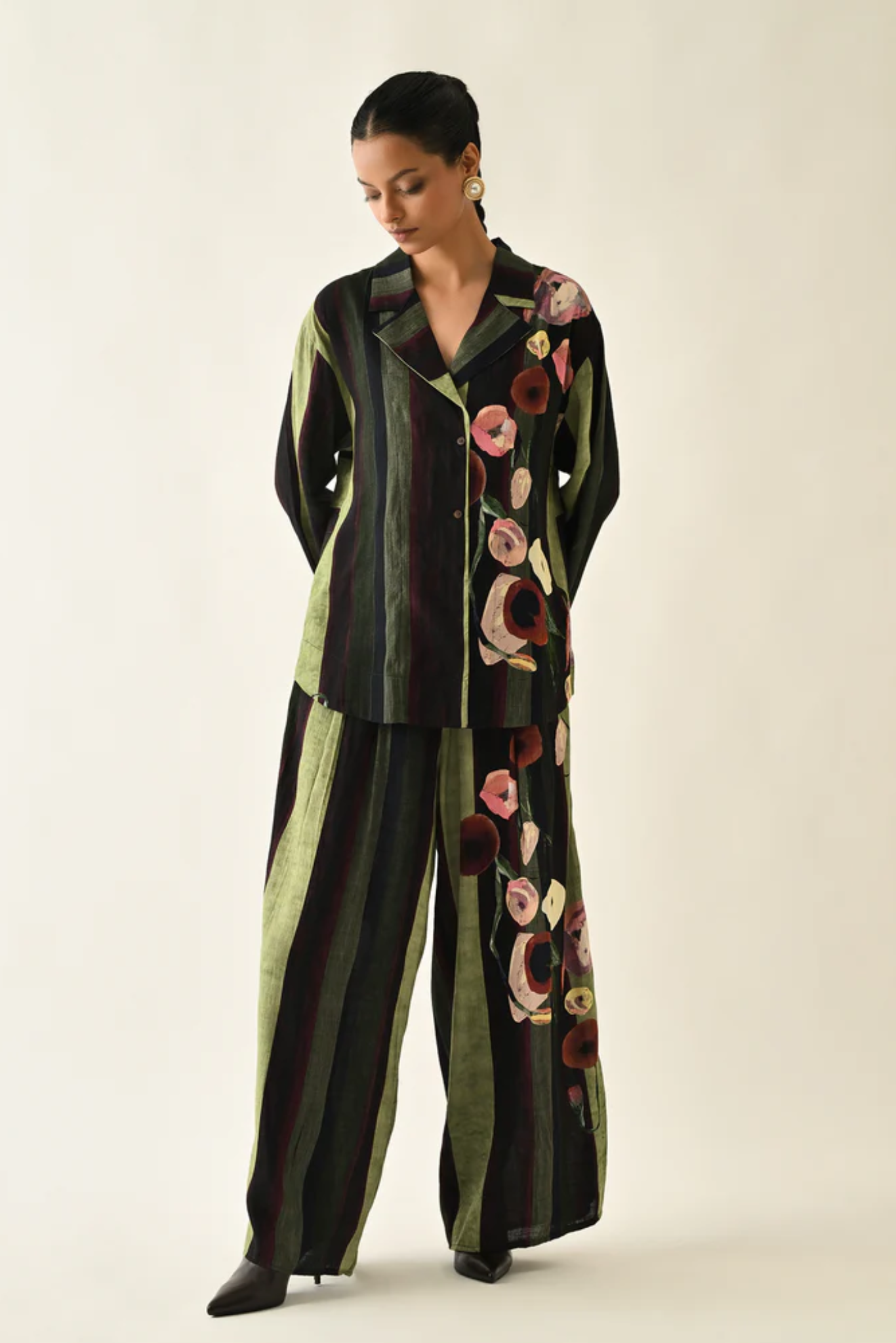 Moss Stripes Jacket Set