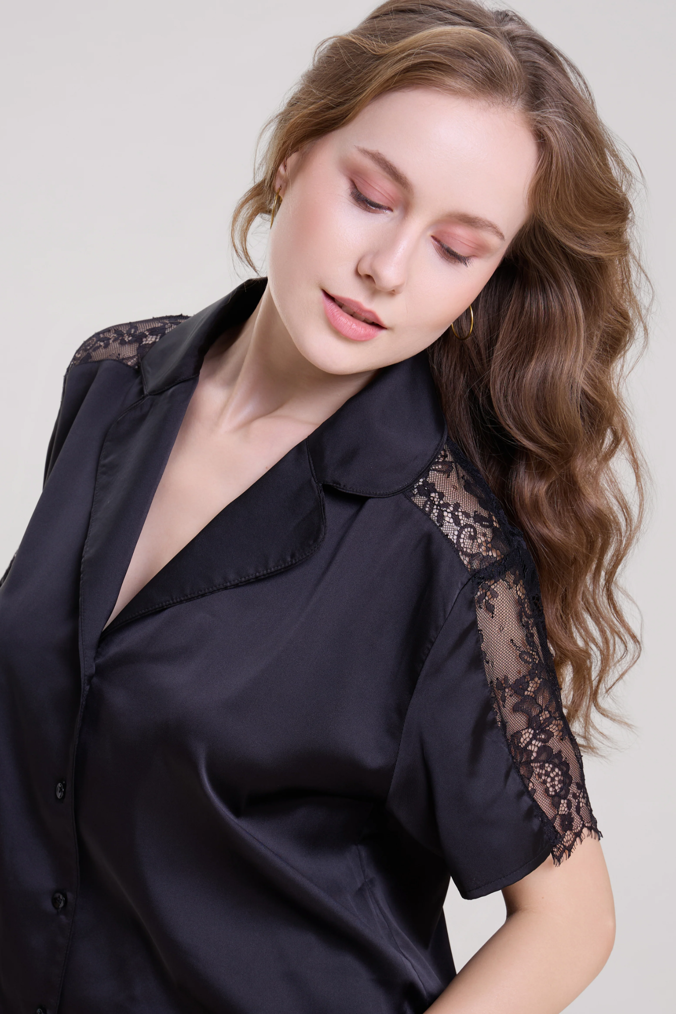 Black Lace Nightwear Set