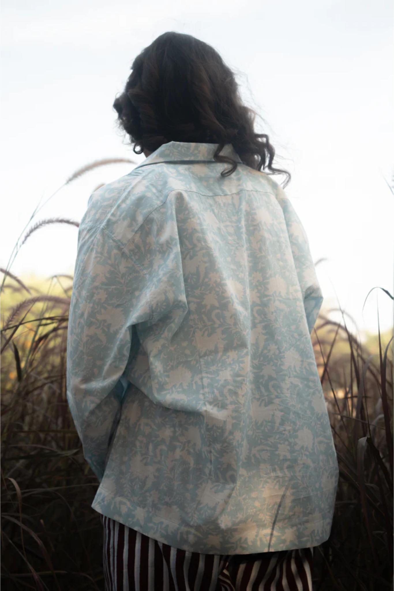 Kiro Cuban Collar Shirt - Sky Blue