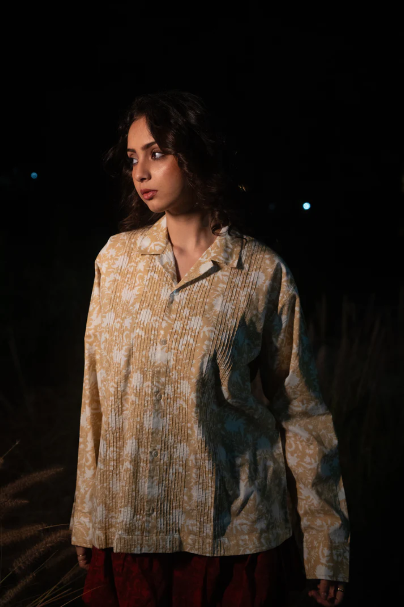 Kiro Cuban Collar Shirt -  Beige