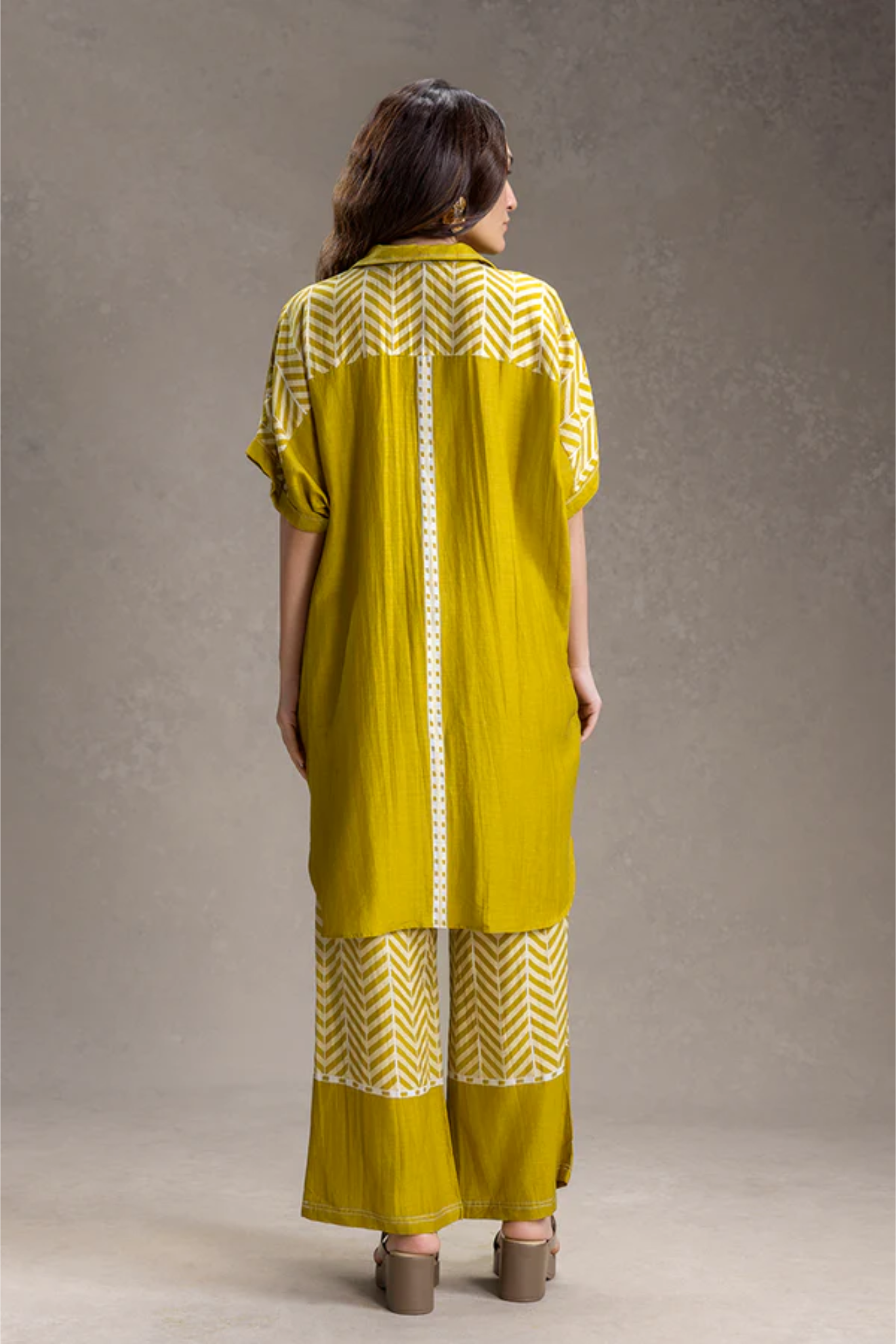Kyomi Printed Kimono Kurta Set