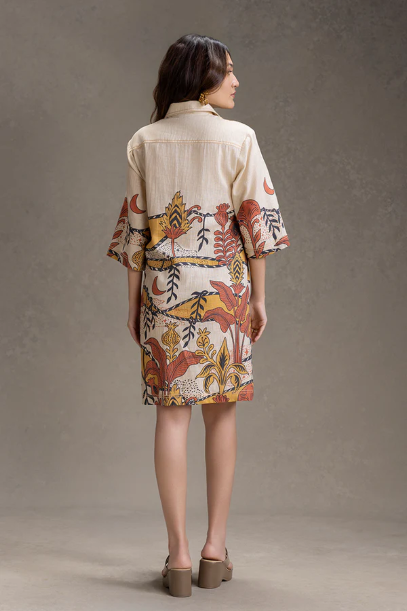 Naomi  Printed Boxy Shirt Dress