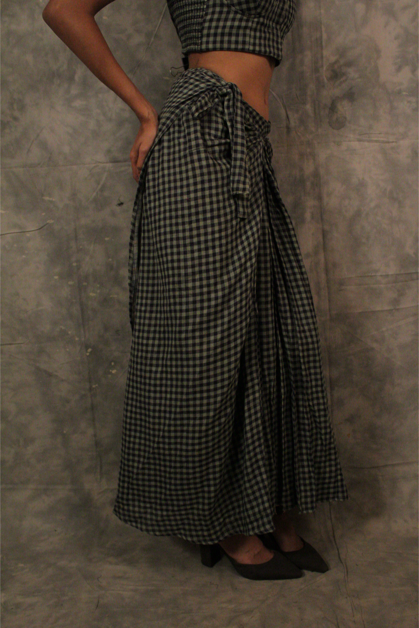 Antaria Wrap skirt - Gingham Check