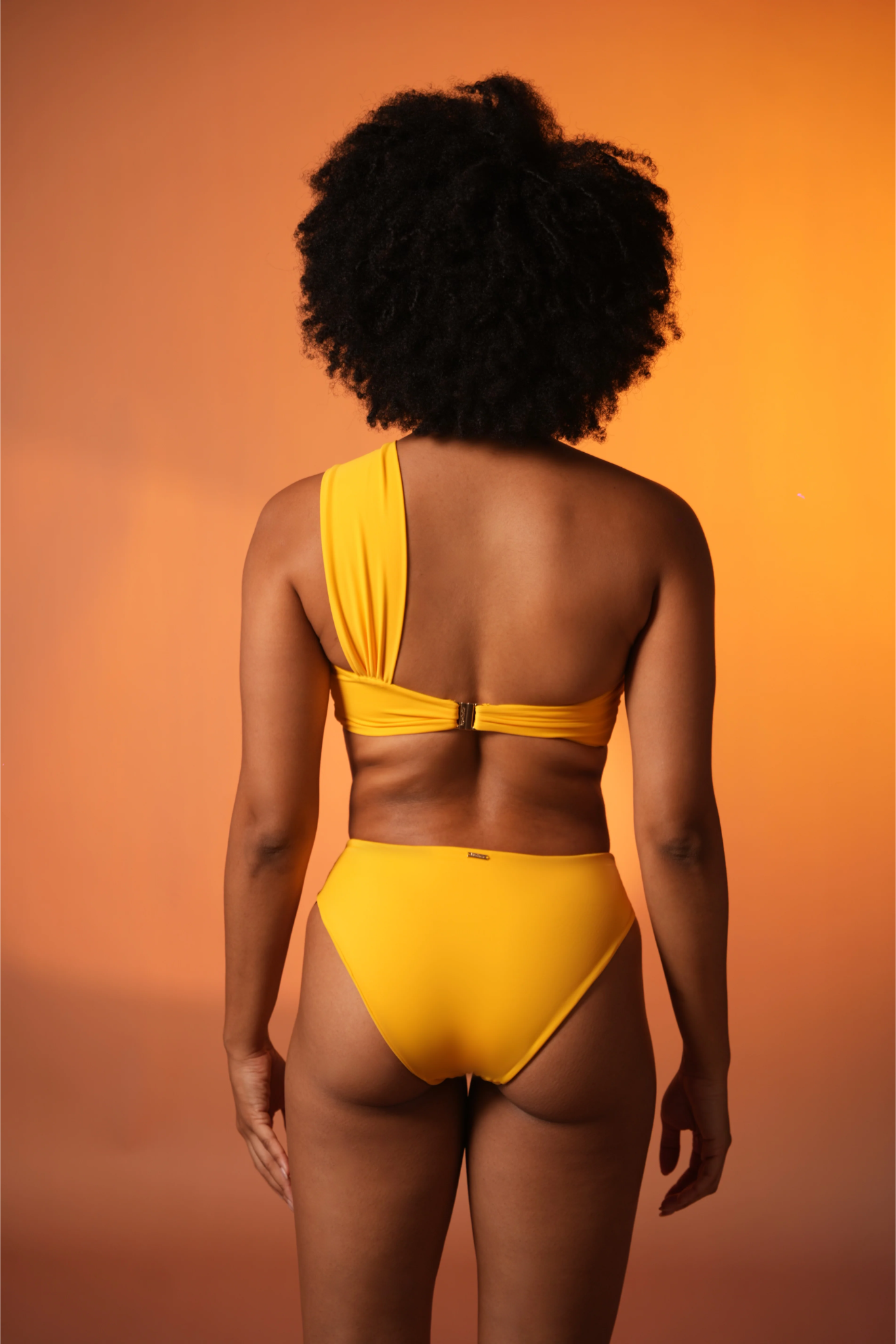 Lemon One-Shoulder Ruched Bikini Set