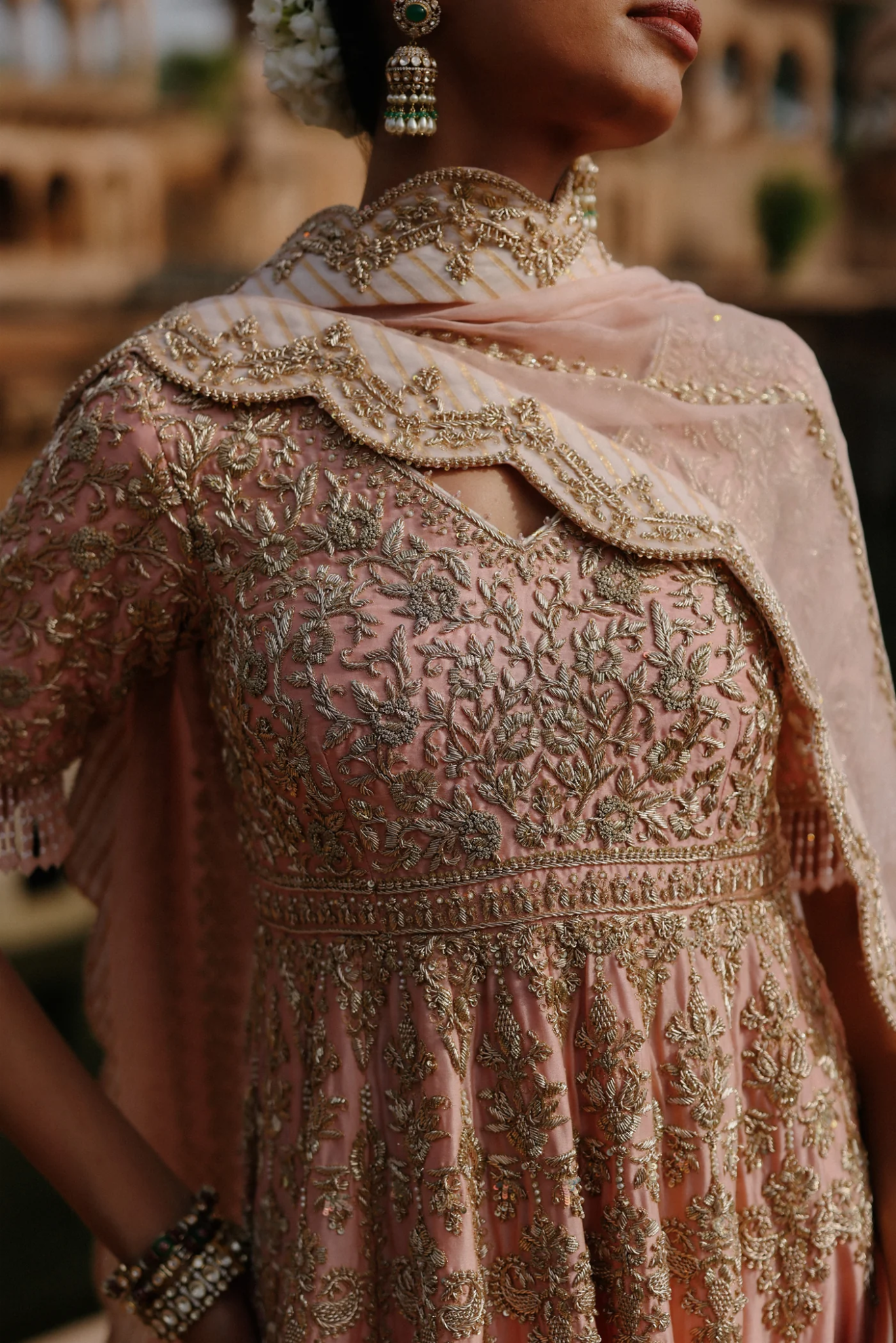 Mahrosh - Pink Kalidaar Anarkali Set With Palazzo & Dupatta