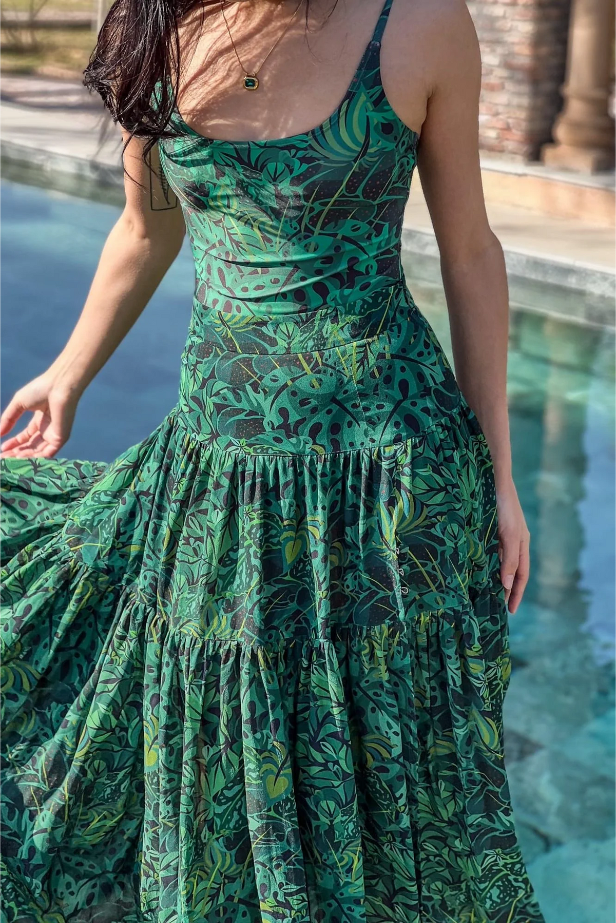 Long Skirt - Emerald Jungle