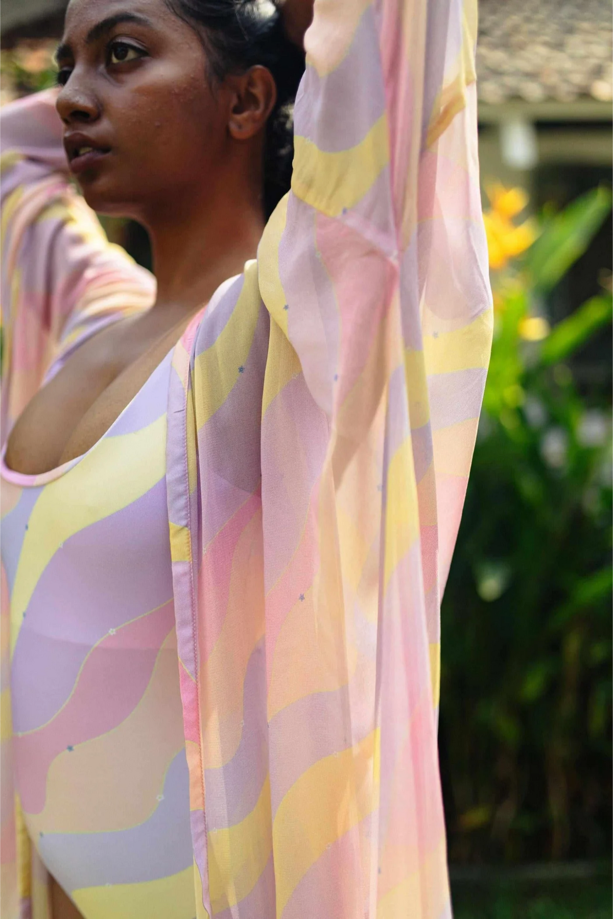 Jasmine Wave Front Open Kaftan