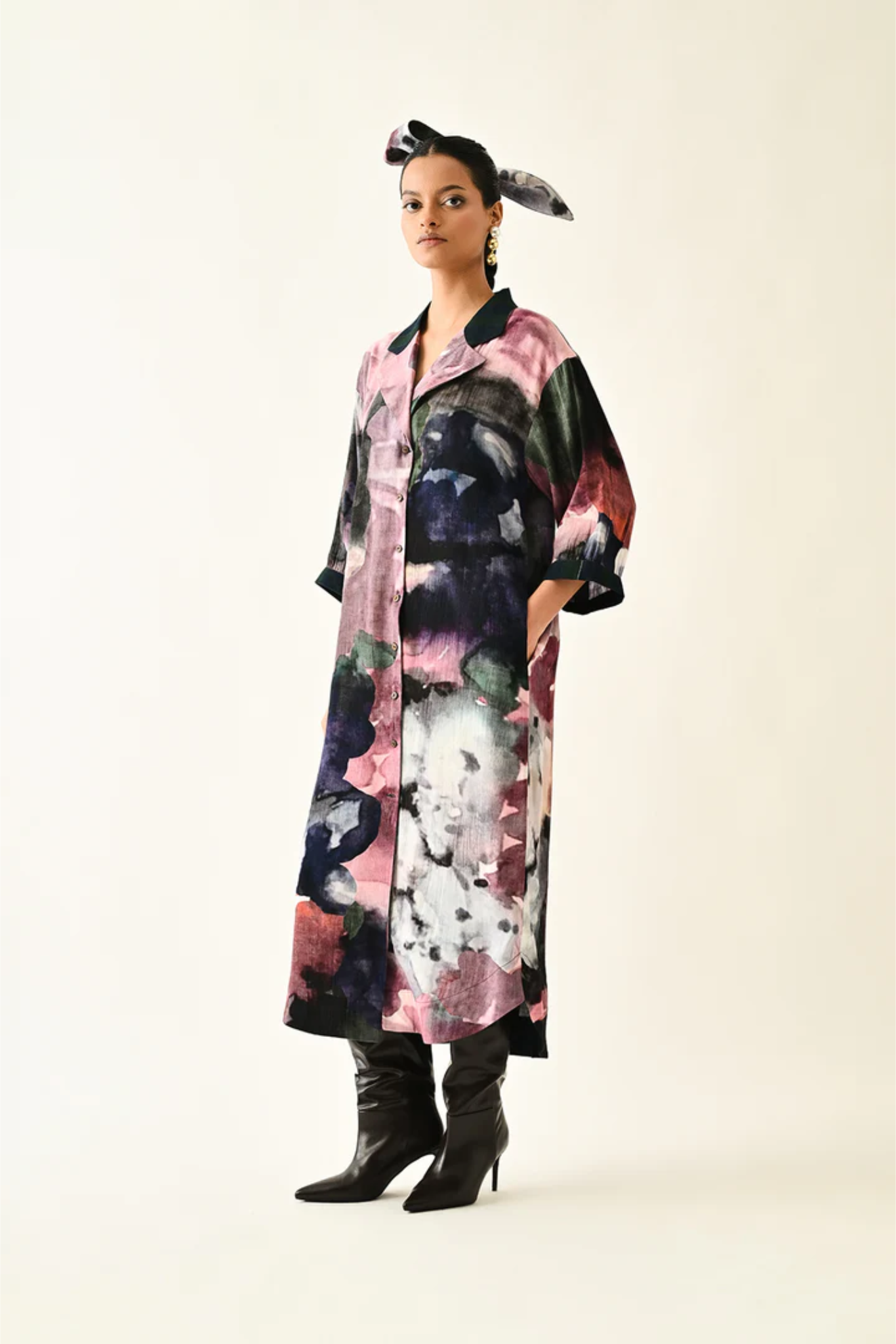 Twilight Bloom Trench Dress