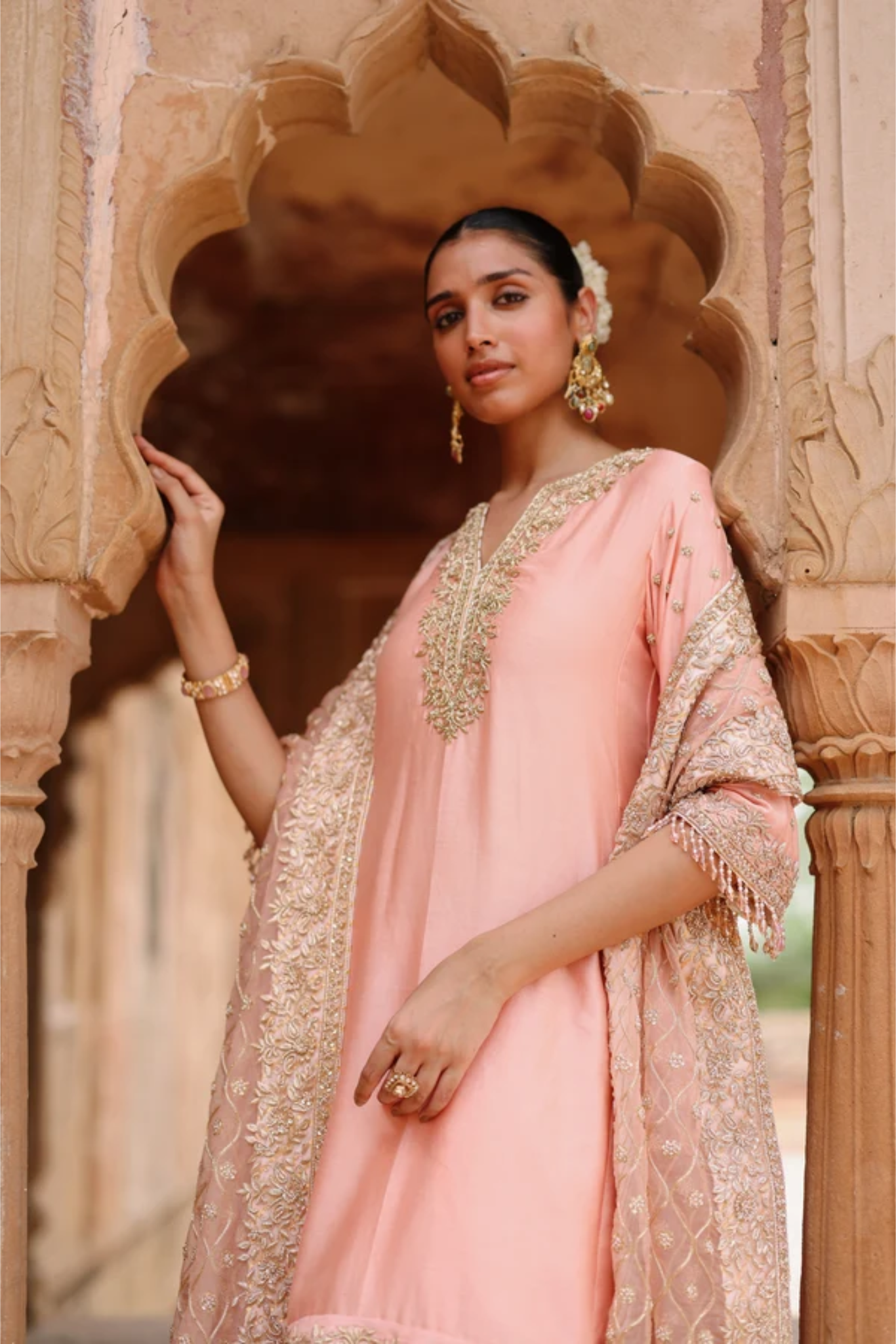 Maham - Pink Anarkali Set with Salwar & Dupatta