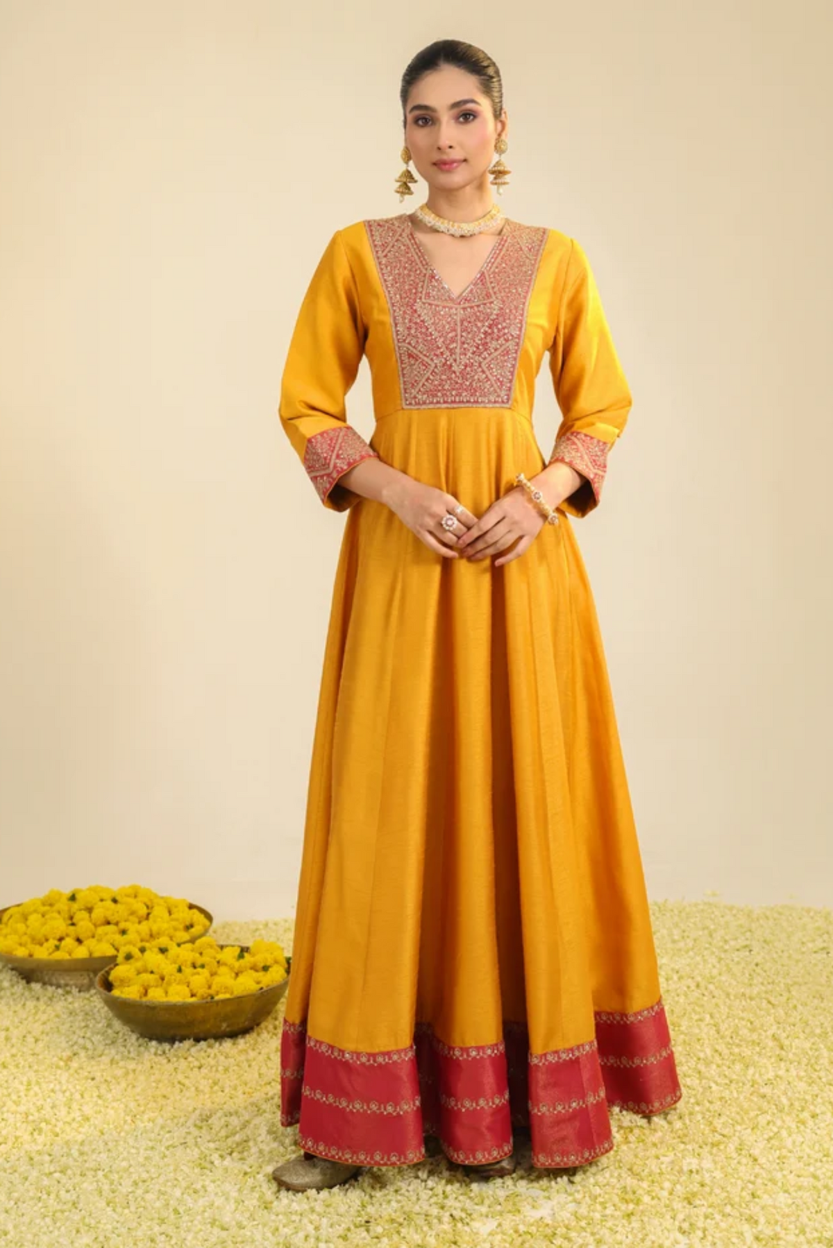 Rust Samaira Anarkali Set