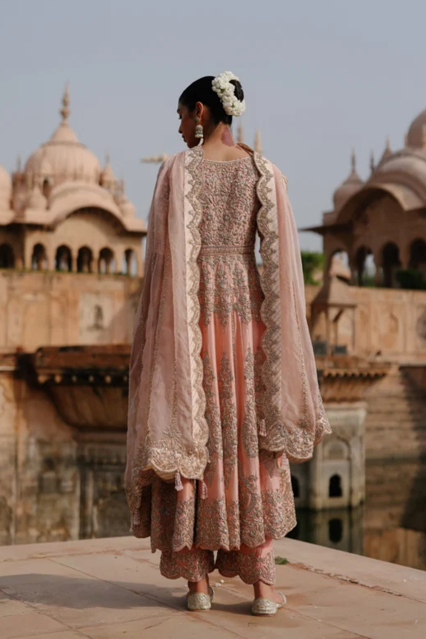 Mahrosh - Pink Kalidaar Anarkali Set With Palazzo & Dupatta
