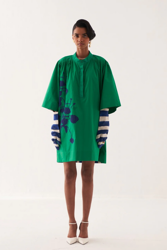 Emerald Applique Dress