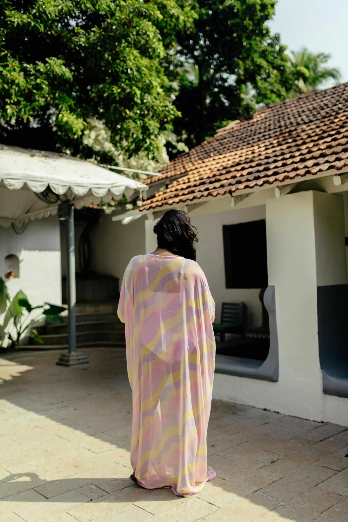 Jasmine Wave Front Open Kaftan