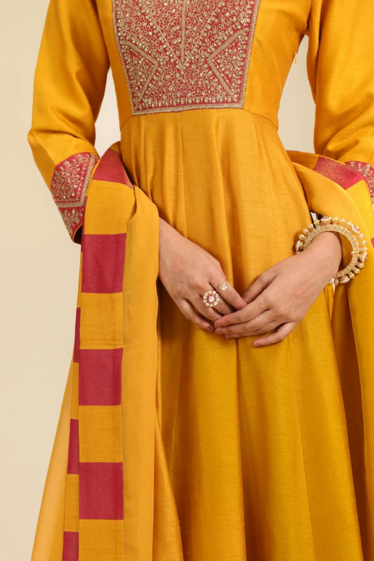 Rust Samaira Anarkali Set