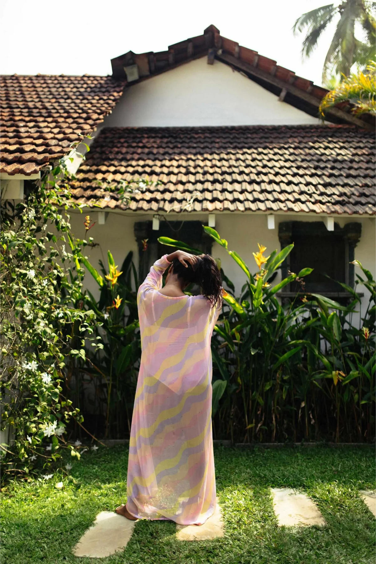 Jasmine Wave Front Open Kaftan
