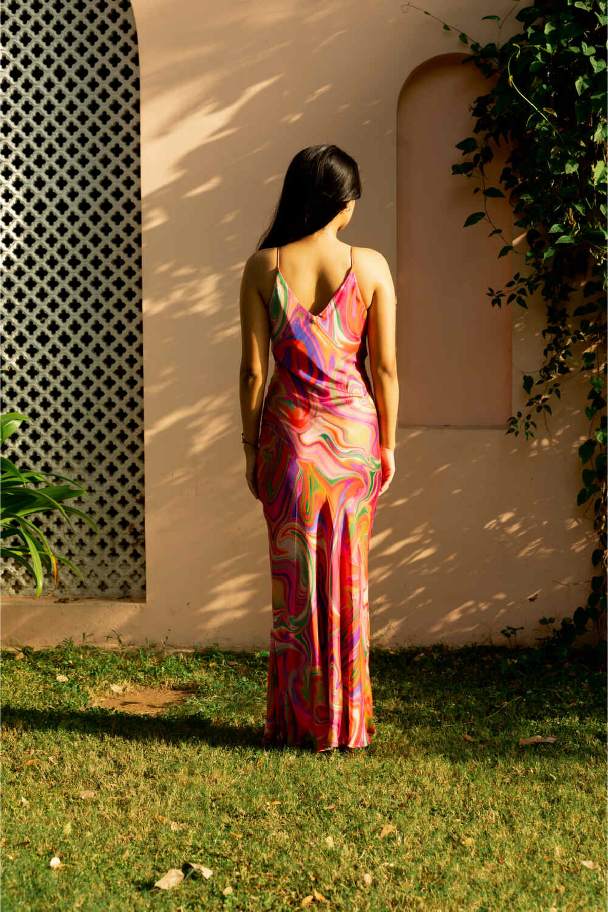 Satin Slip Dress - Candy Wave