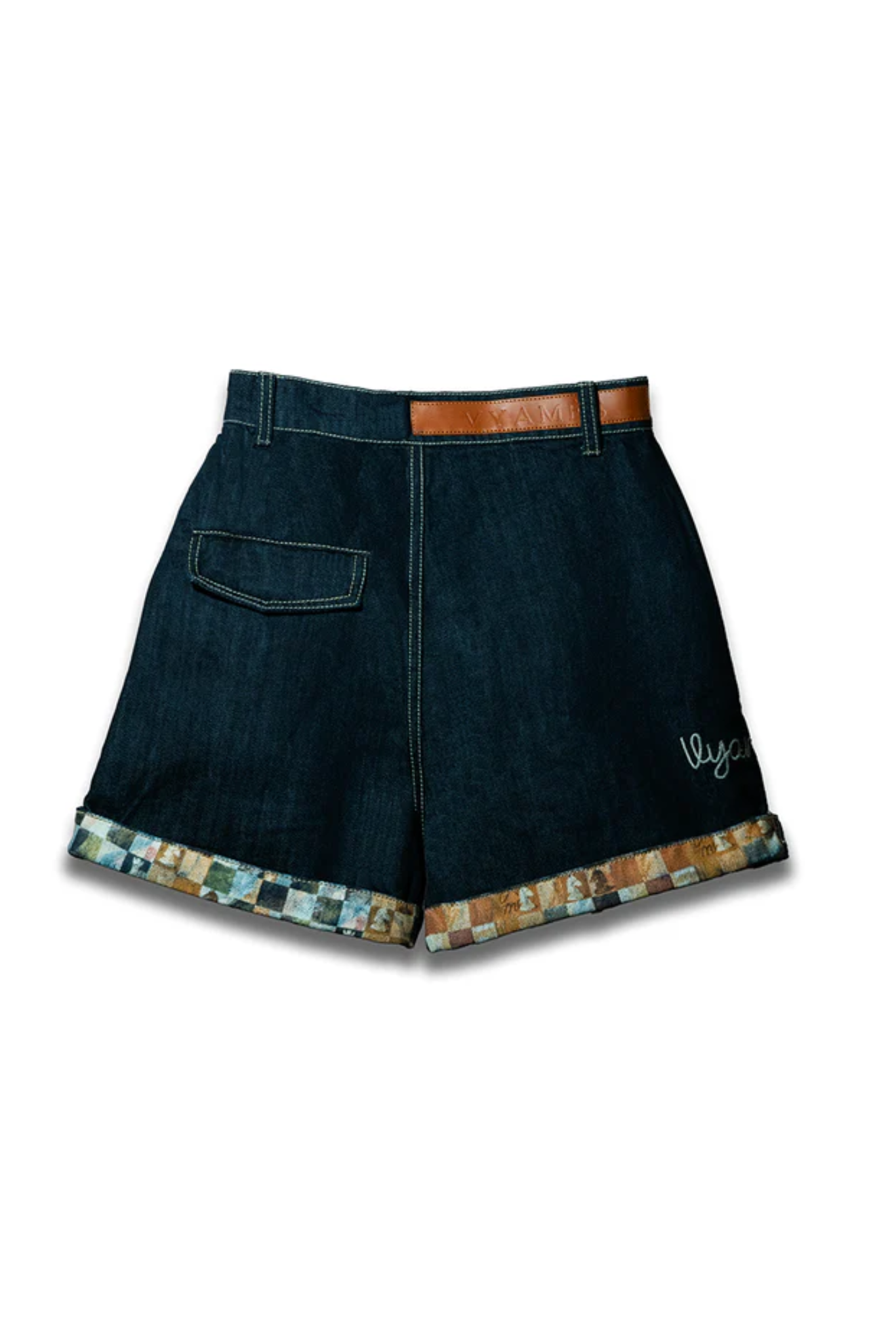 Modern chaupar high waisted denim shorts