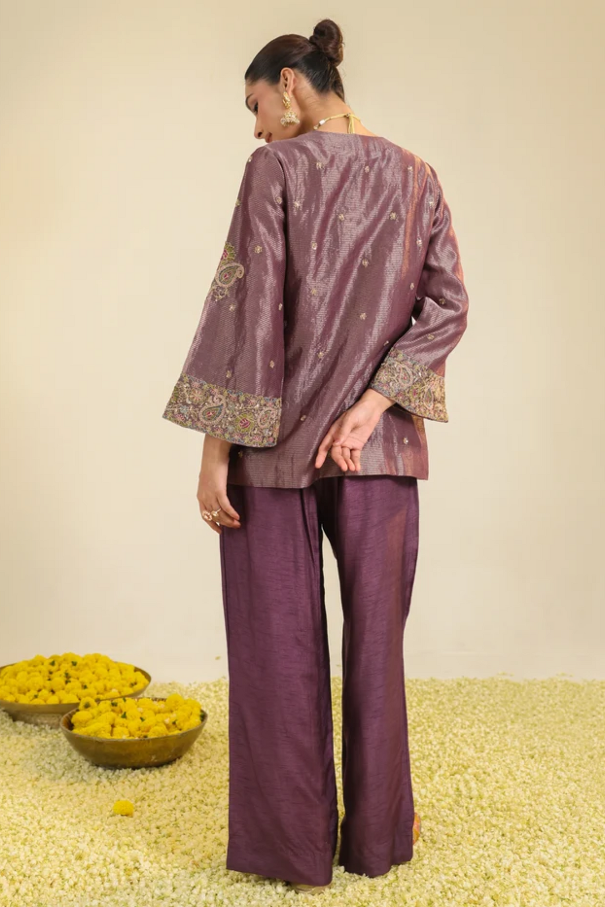 Purple Stripe Farha Co-ord Set