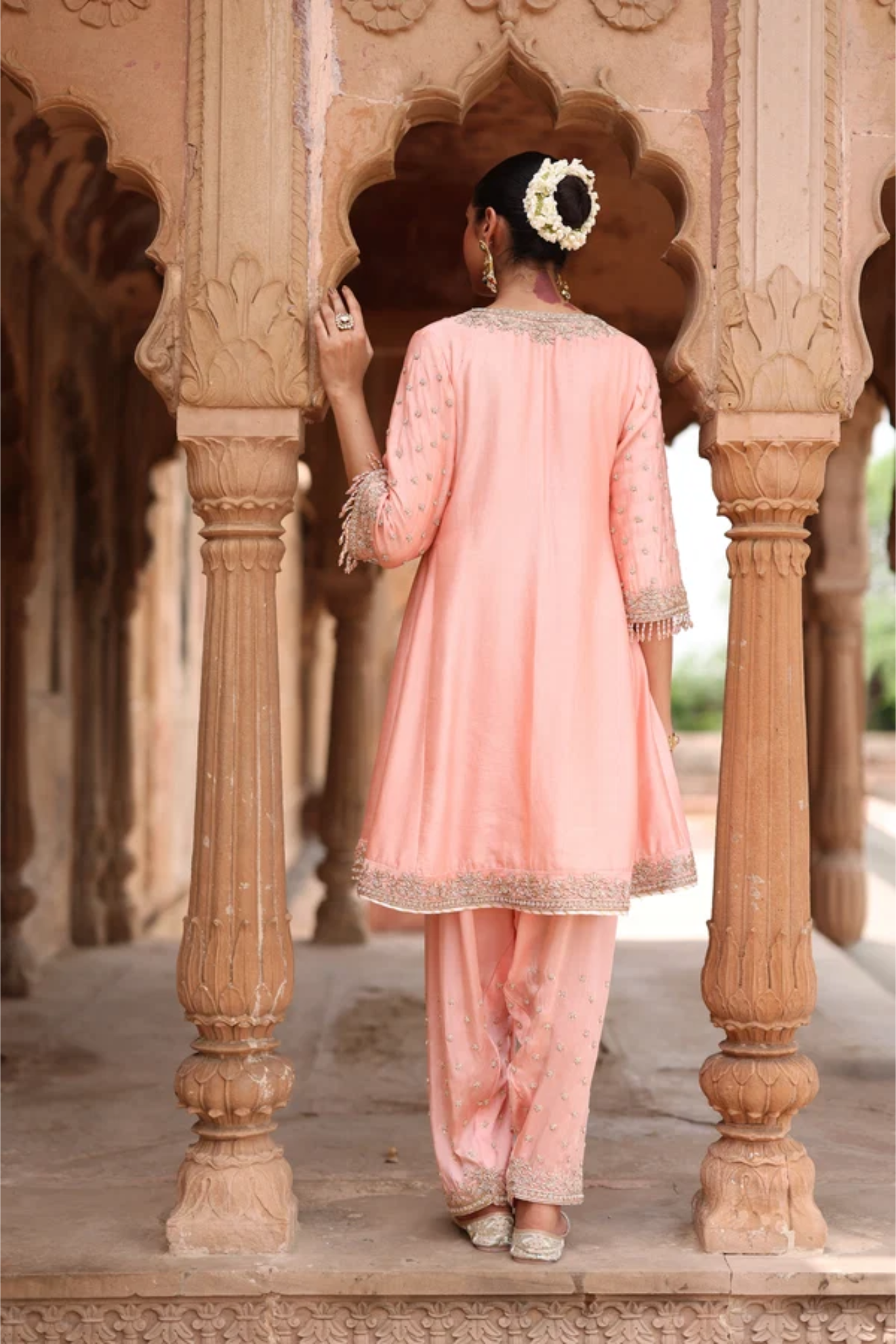 Maham - Pink Anarkali Set with Salwar & Dupatta
