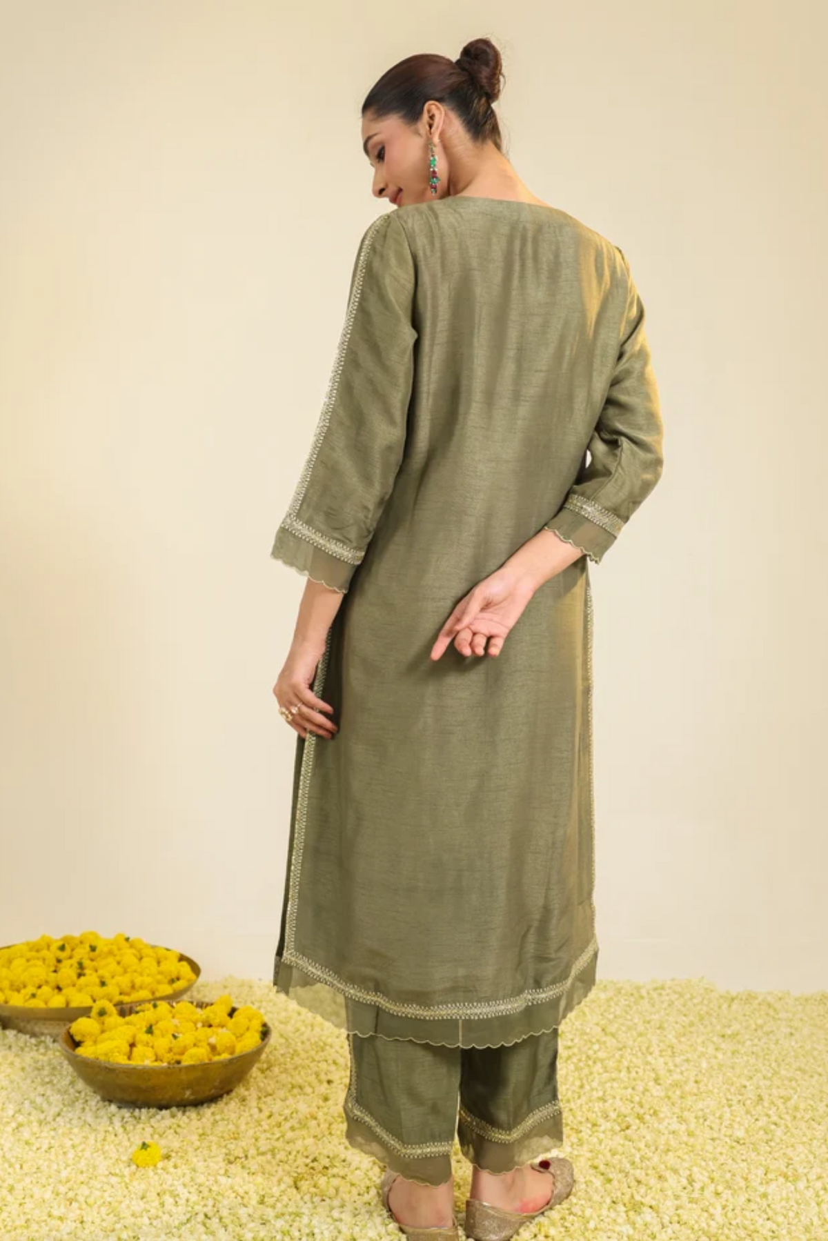 Sage Green Mughal Kurta Set