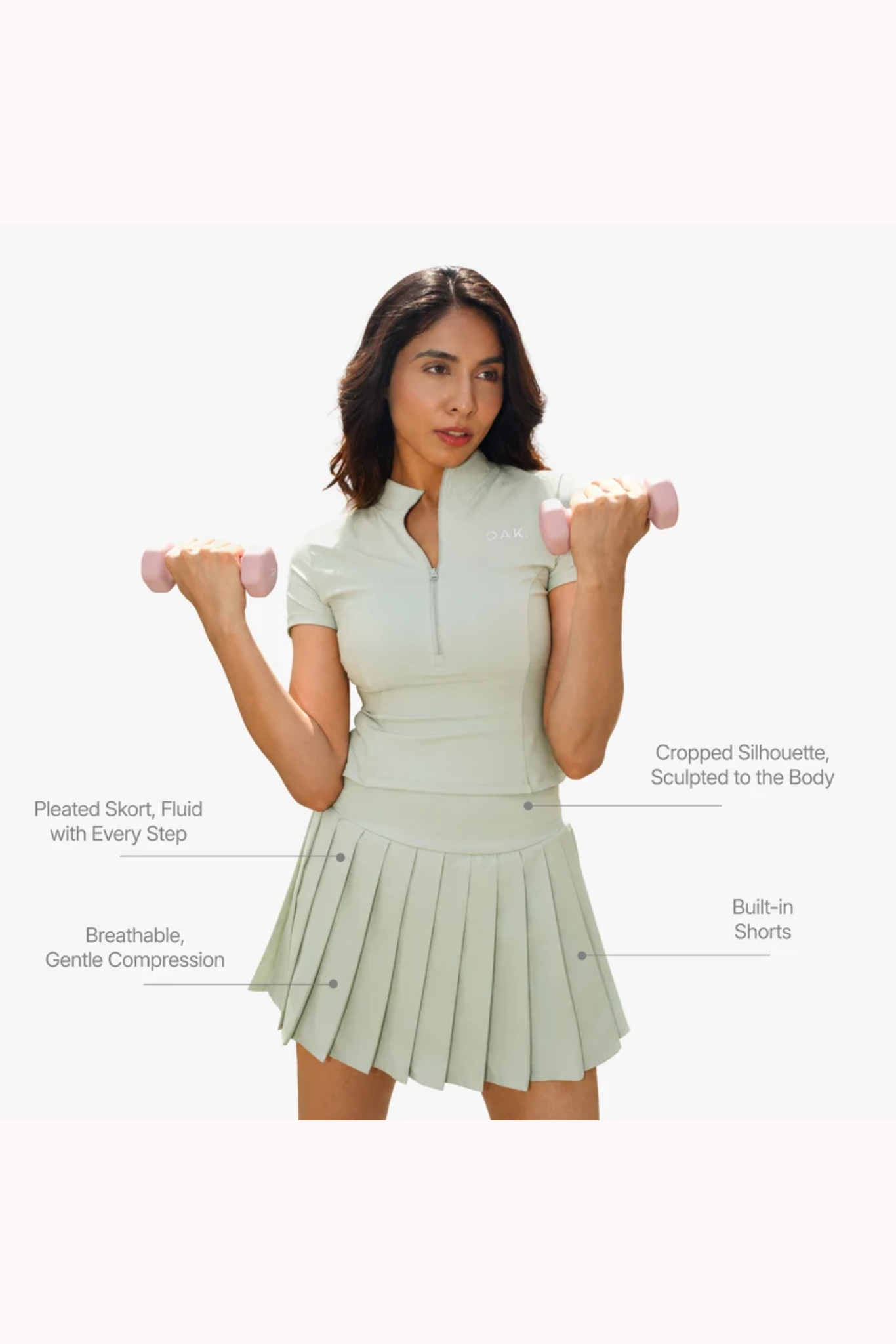 The Court Skort in Light Fruit Green