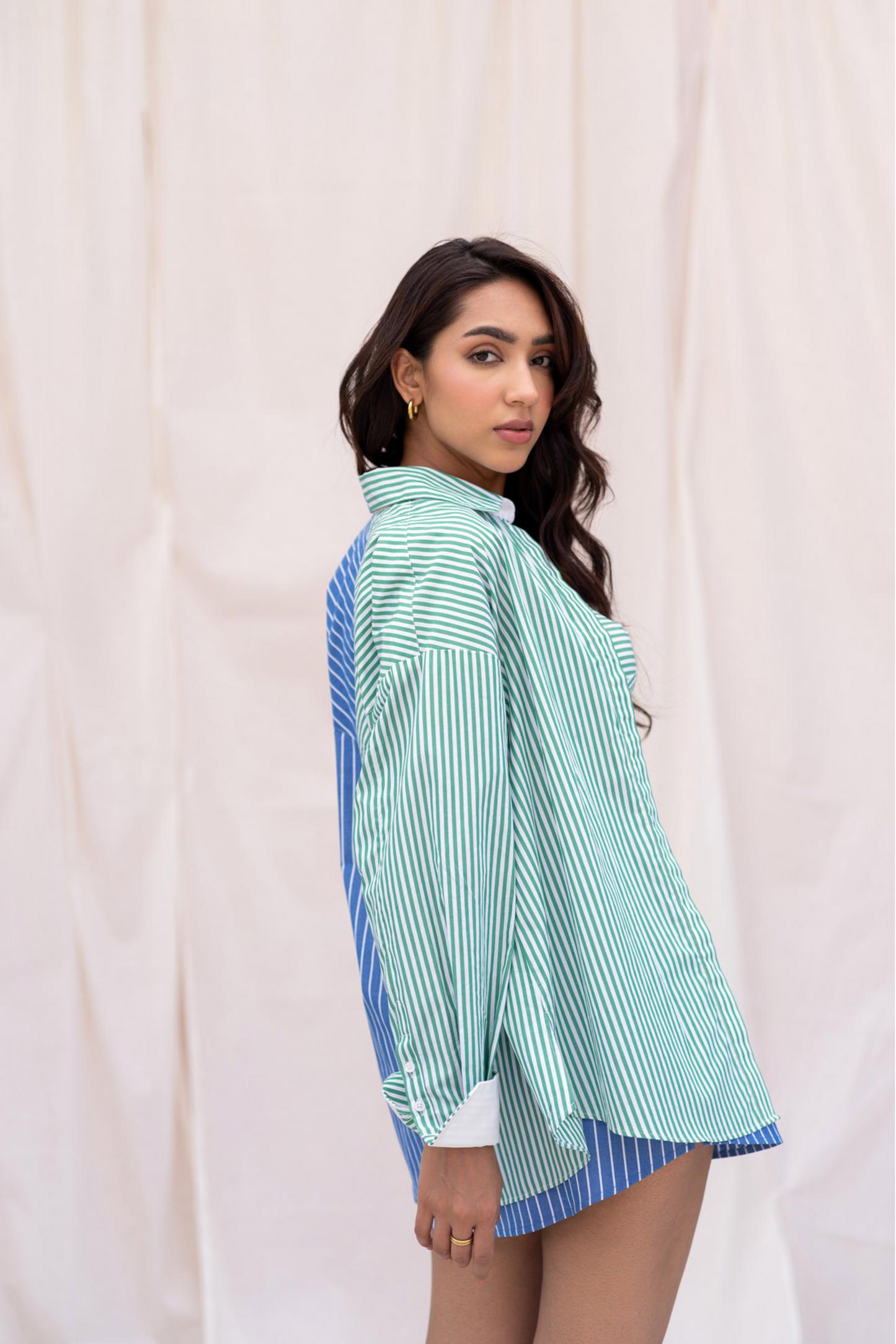 Blue & White Striped Skort