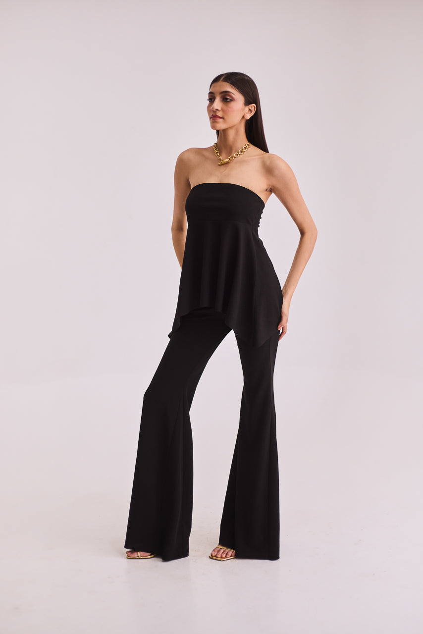 Black Strapless Top & Pants Set