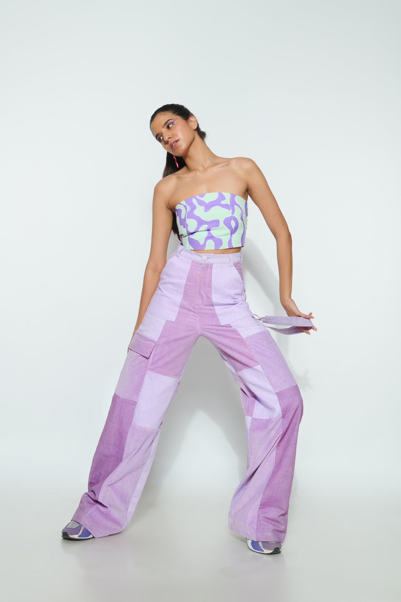 PURPLE SLIME CROP TOP AND GUMMY BEAR PANTS CO-ORD SET