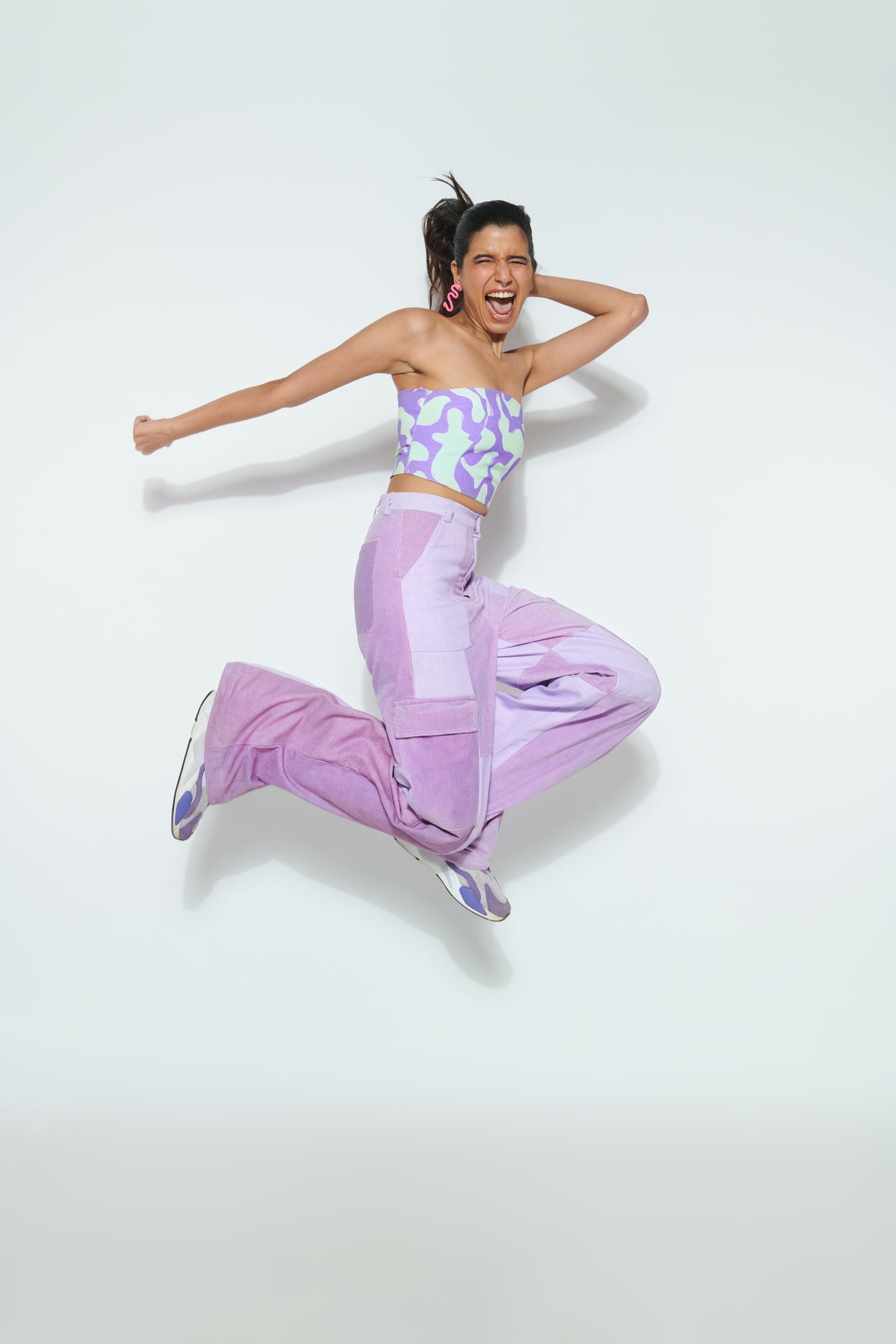 PURPLE SLIME CROP TOP AND GUMMY BEAR PANTS CO-ORD SET