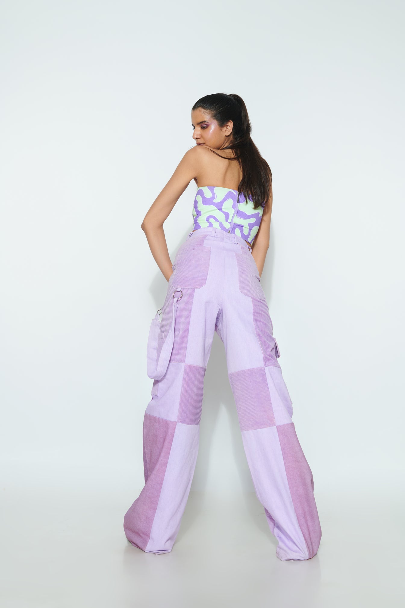 PURPLE SLIME CROP TOP AND GUMMY BEAR PANTS CO-ORD SET