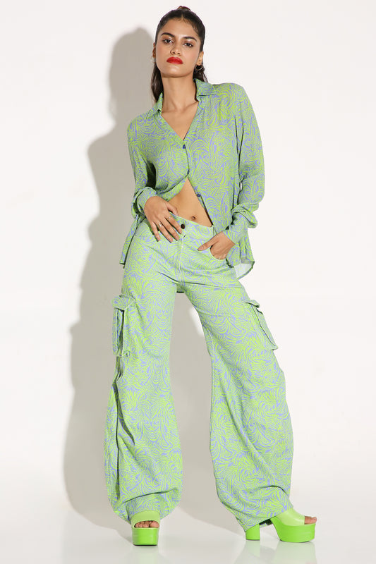 Crinkle Crush - Long Shirt - Leafy Lagoon