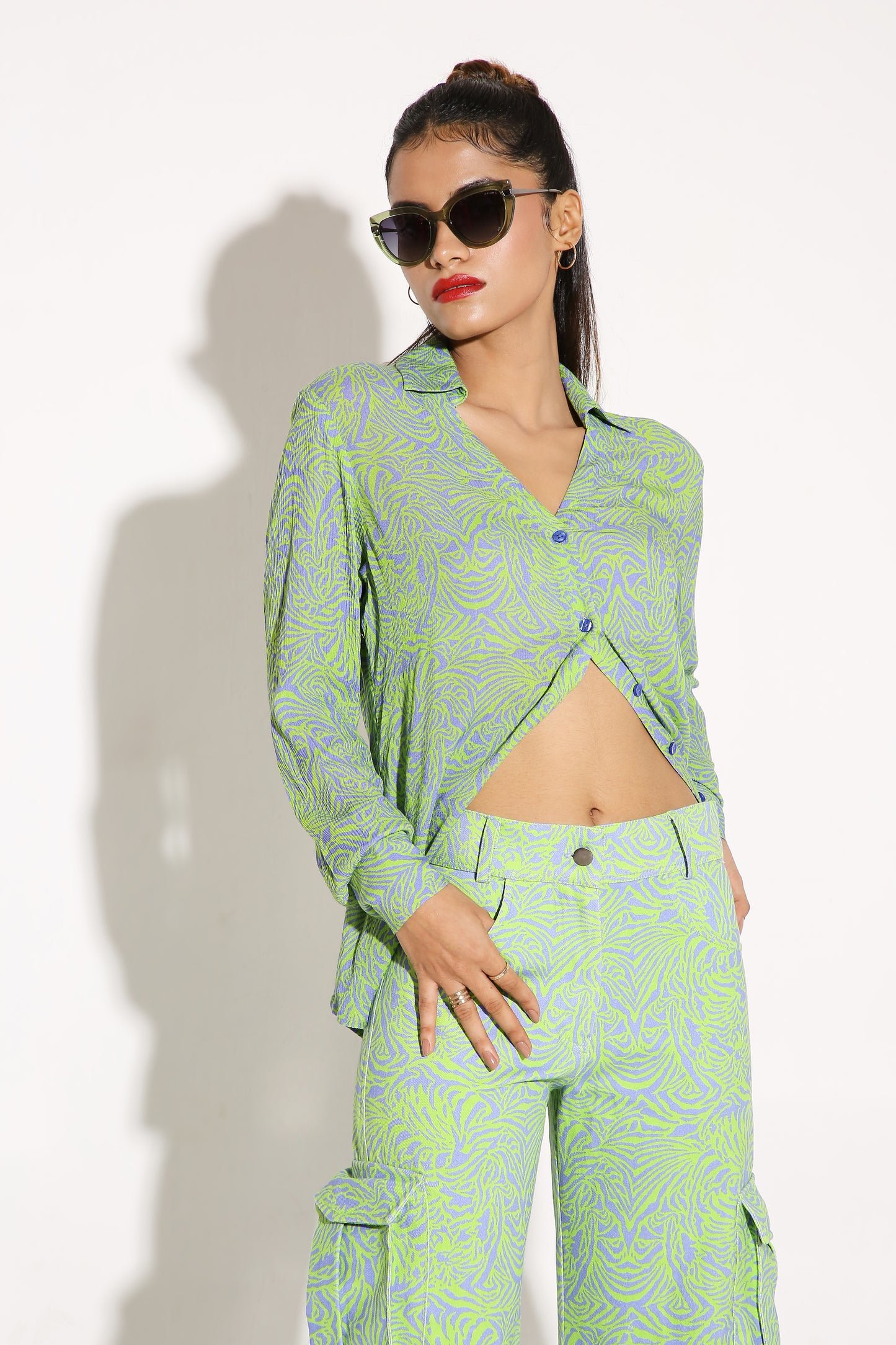 Crinkle Crush - Long Shirt - Leafy Lagoon