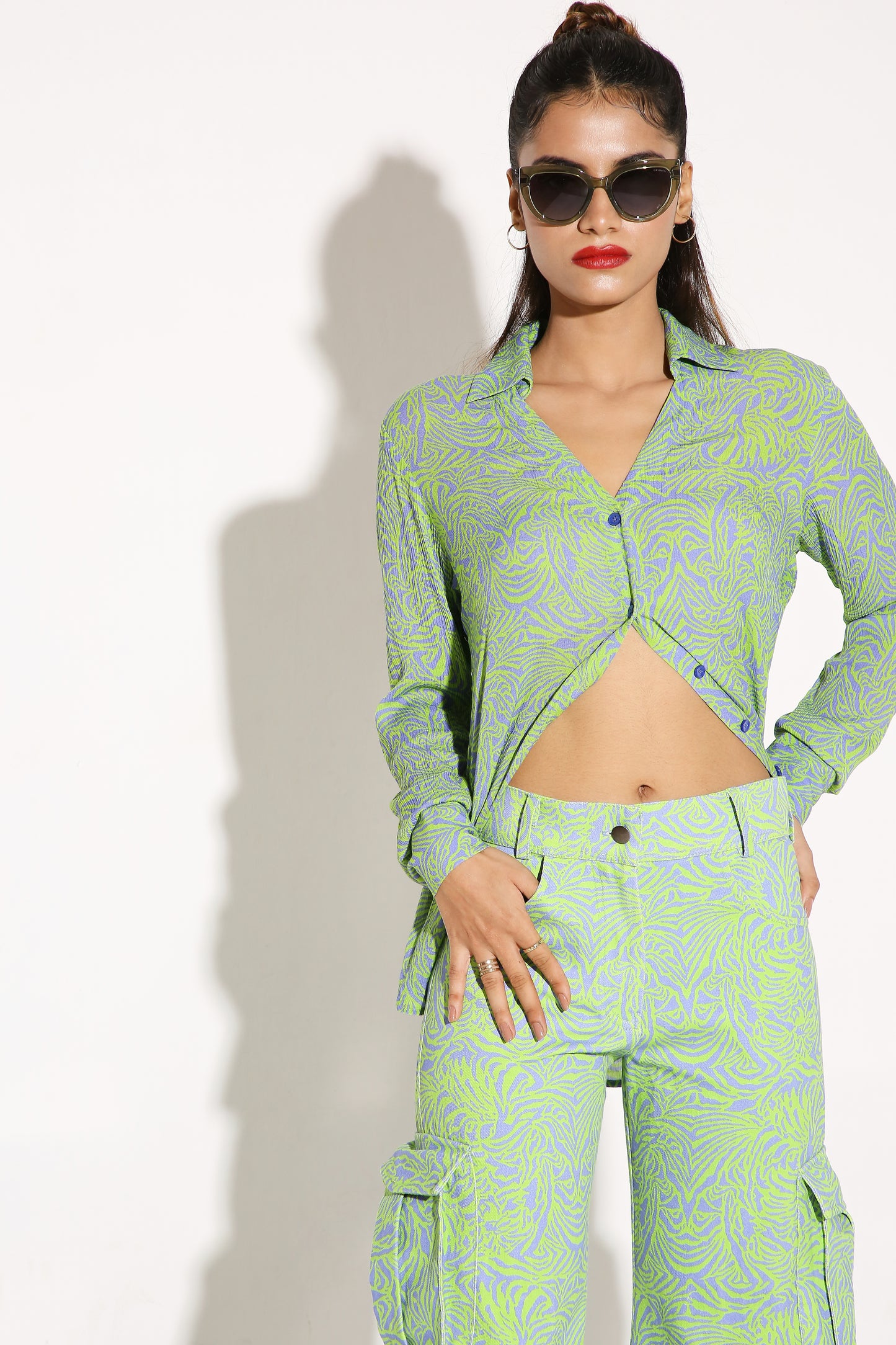 Crinkle Crush - Long Shirt - Leafy Lagoon