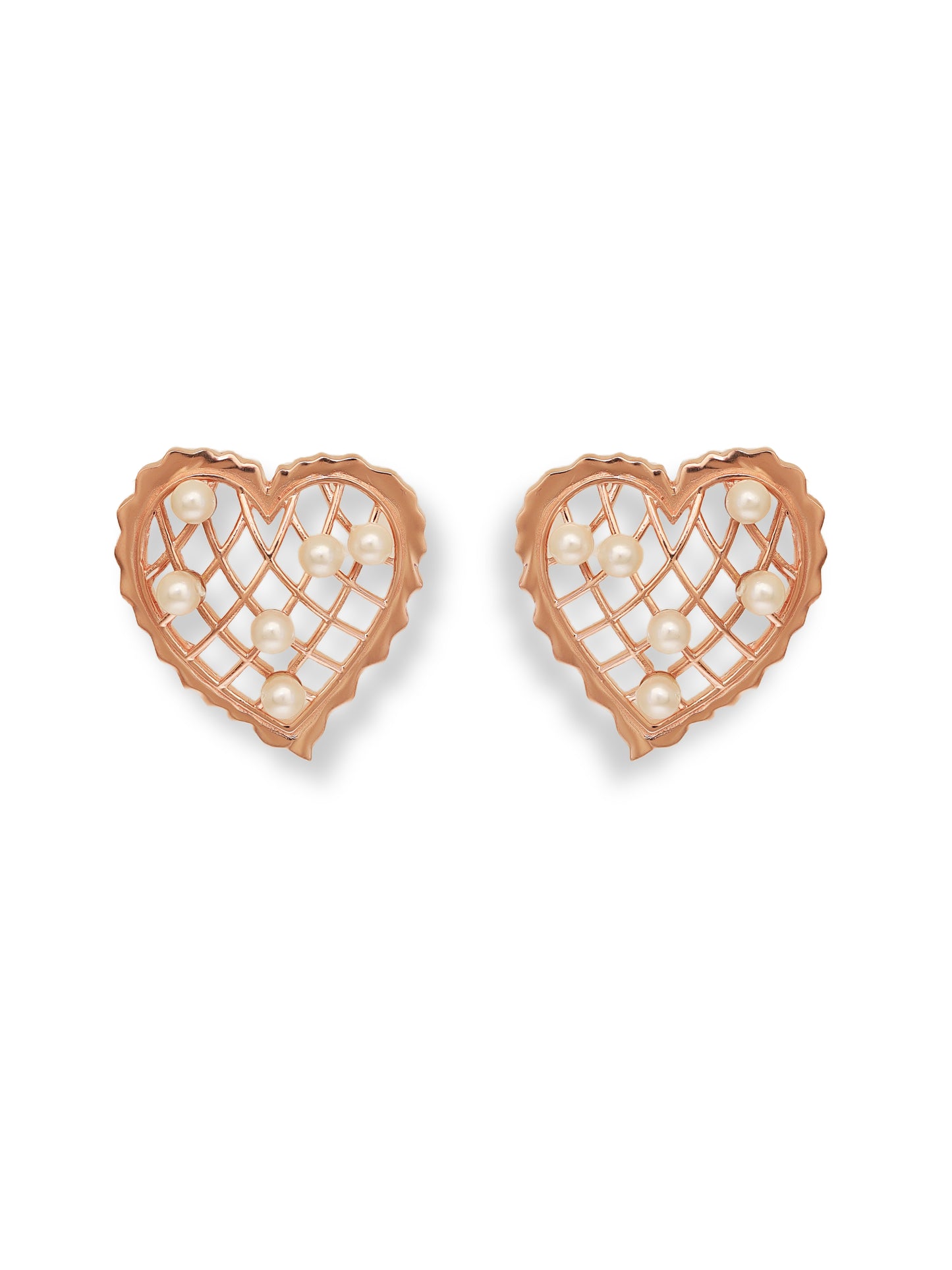 Whispering Heart Earrings - Rosegold