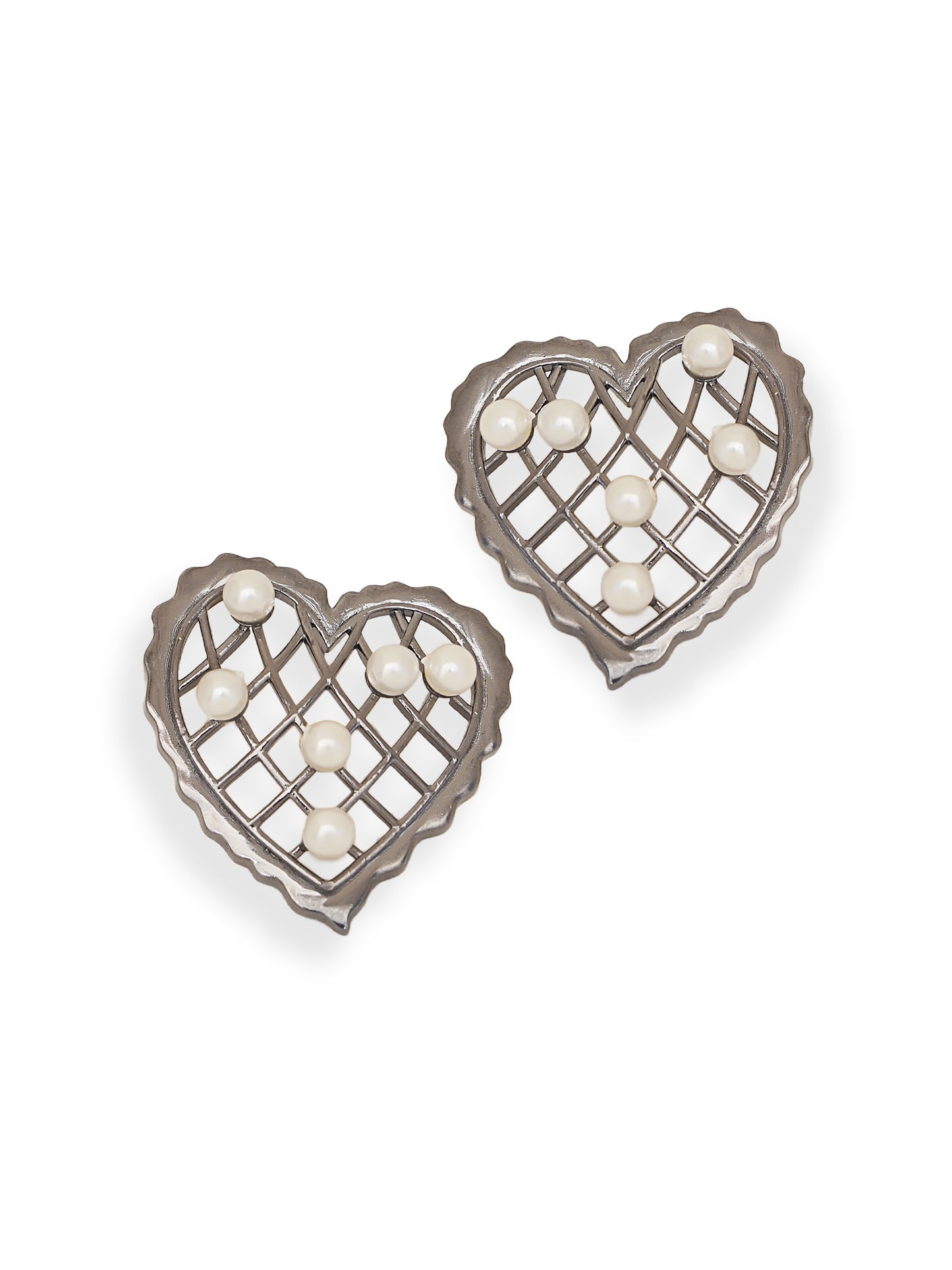 Whispering Heart Earrings - Gunmetal