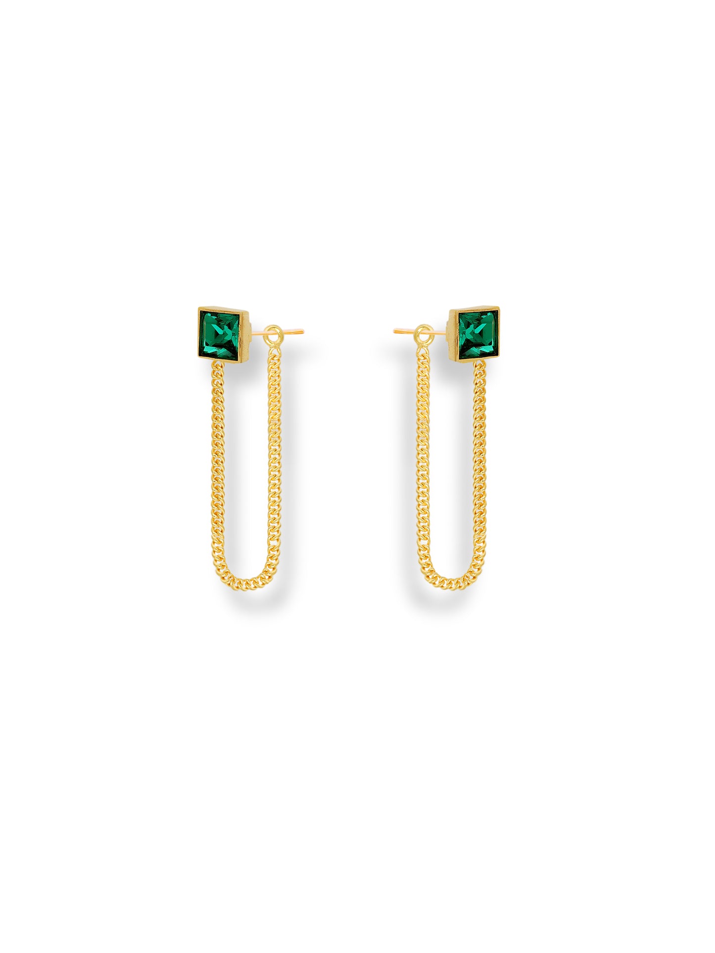 Velvet Veil Earrings - Emerald Green