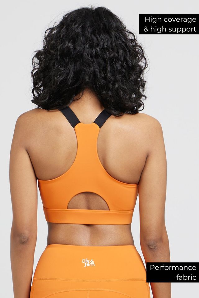 Performance Adjustable Straps Sports Bra - Trailblazer Orange