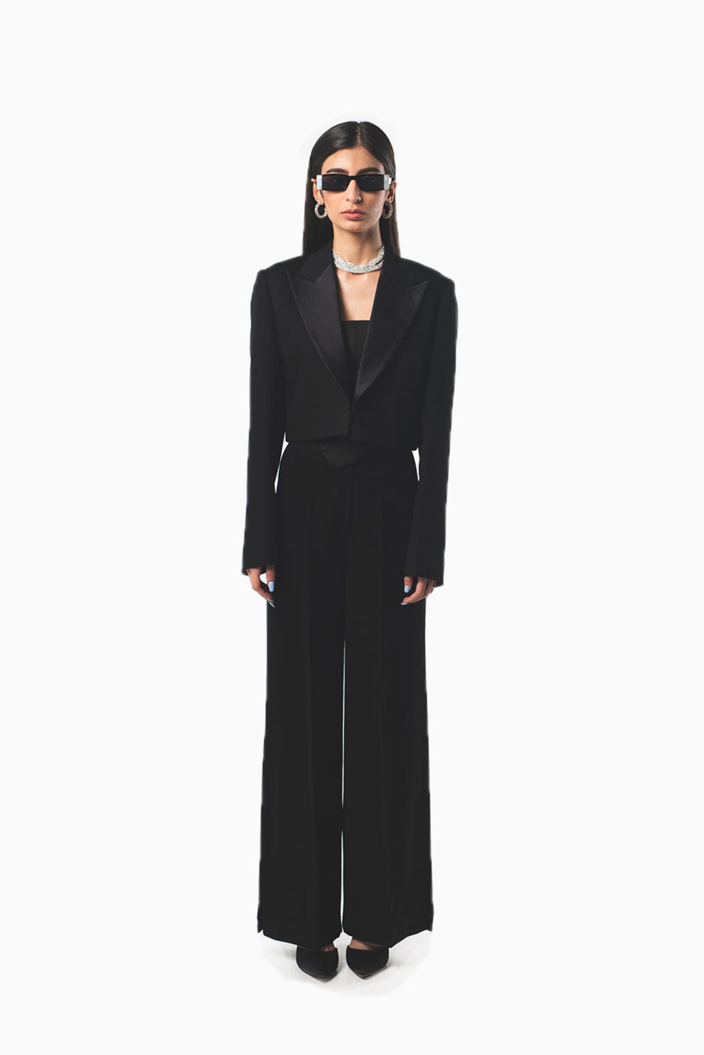 WIDE LEG PANTS IN NOIR