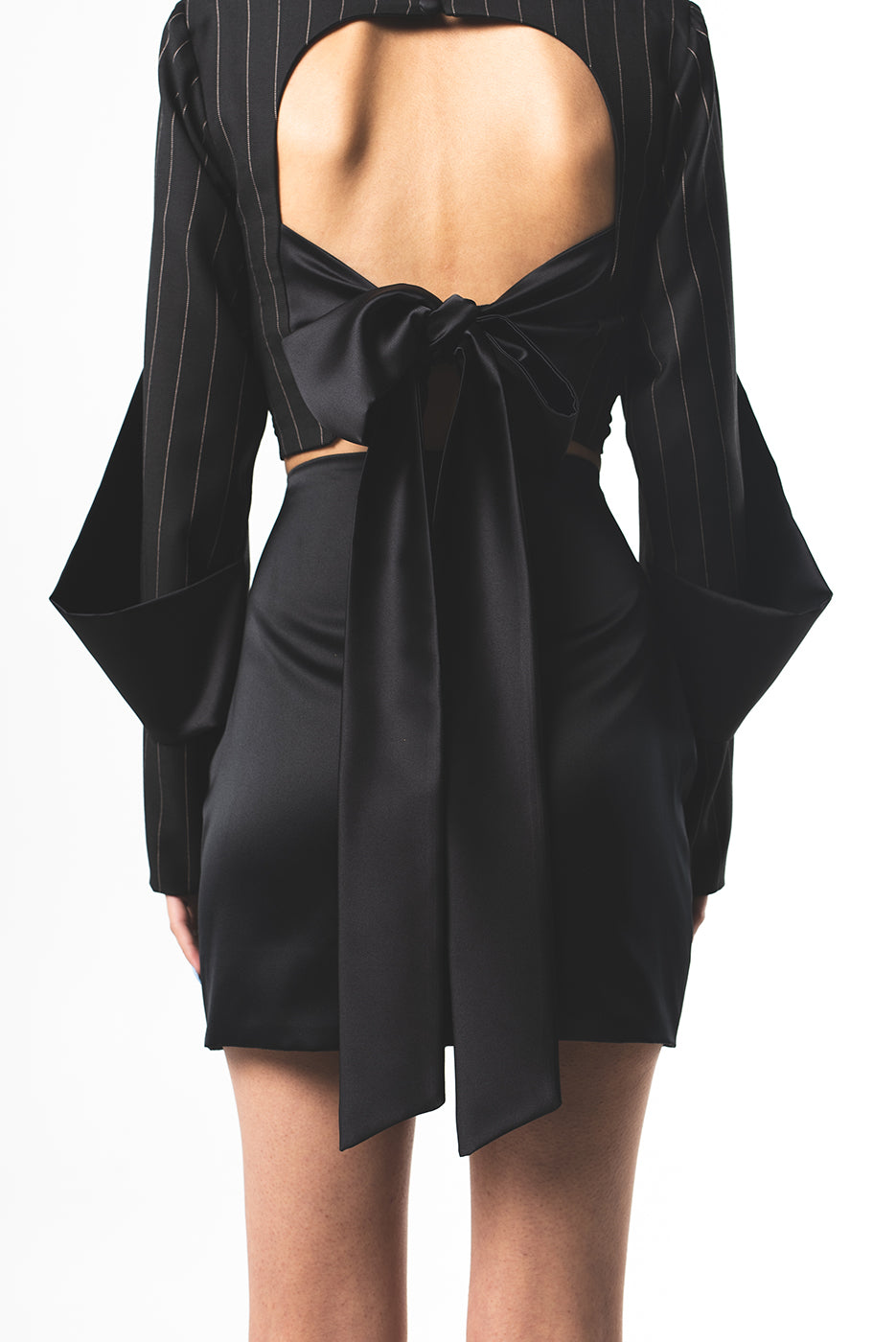 SKYLINE BLAZER CORSET TOP IN NOIR