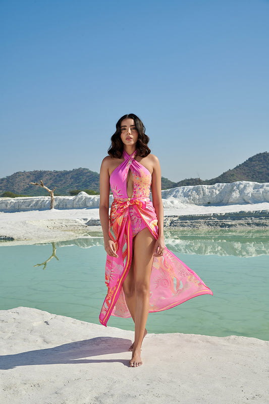 Ophelia Swimsuit paired with Beach Bum Sarong in Lake Hillier- LAKE HILLIER