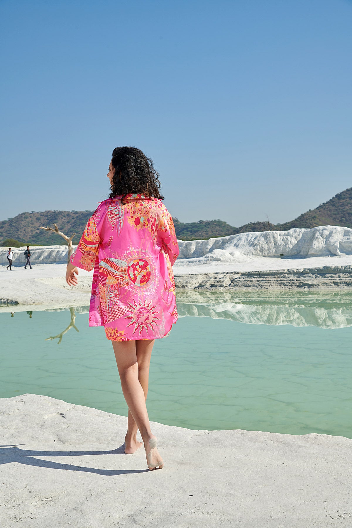 One shoulder Belted Swimsuit paired with Endless Summer Shirt in Lake Hillier - LAKE HILLIER