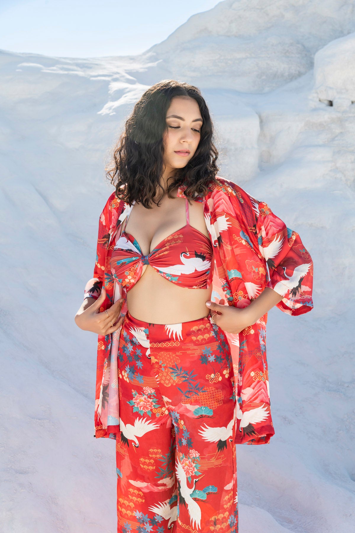 Twisted Bikini Set with Endless Summer Shirt & Medusa Pants in Winter Solstice - WINTER SOLSTICE