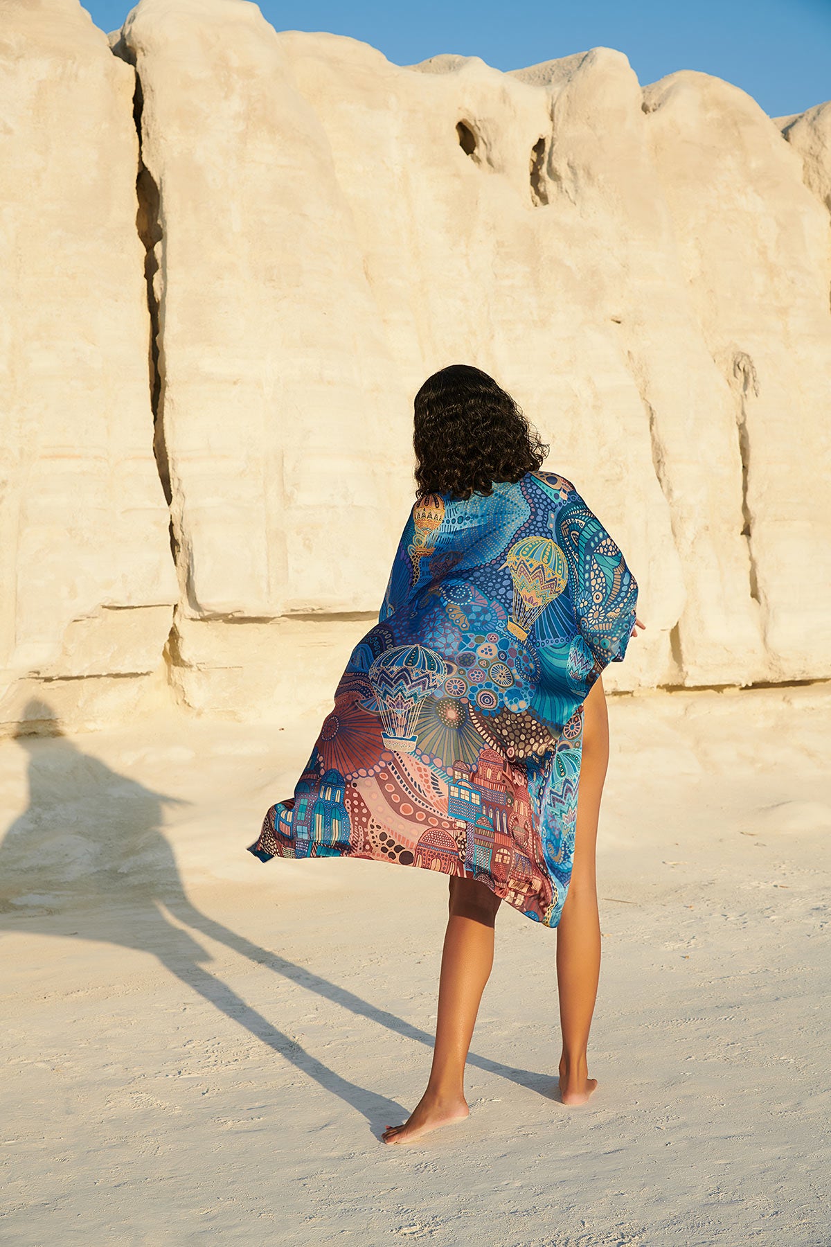 Tuscany Sun Monokini paired with Shoreline Cape in - CAPPADOCIA