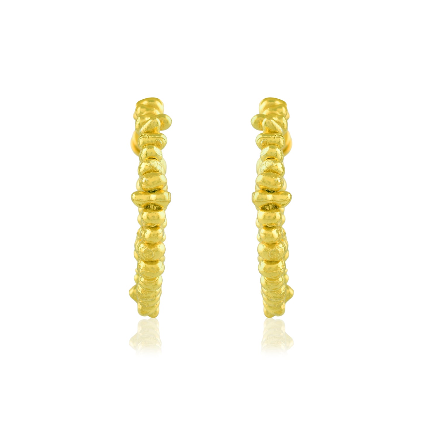 Molten Beaded Spiral Earrings