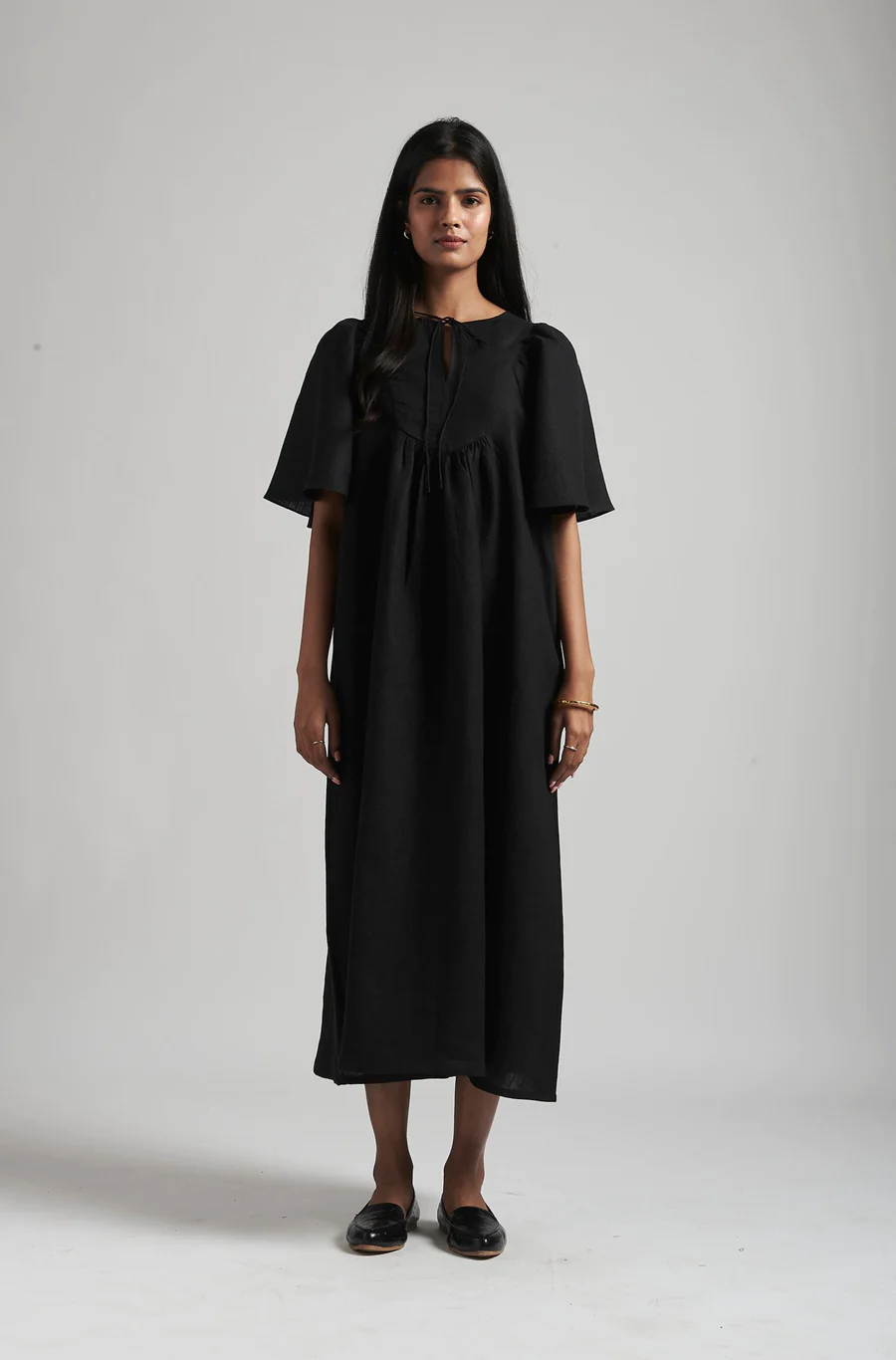 Kohl Linen Gathered Dress