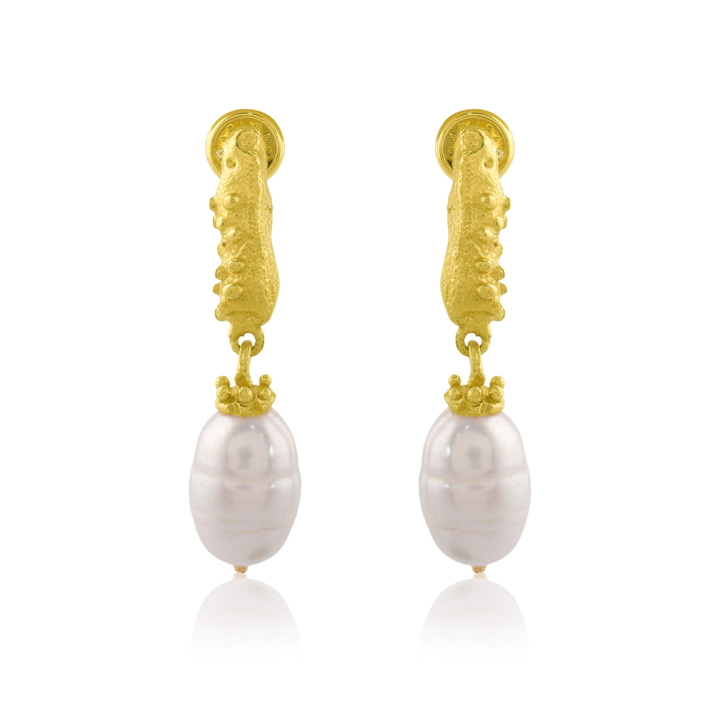 Granulated Pearl Drop Earrings